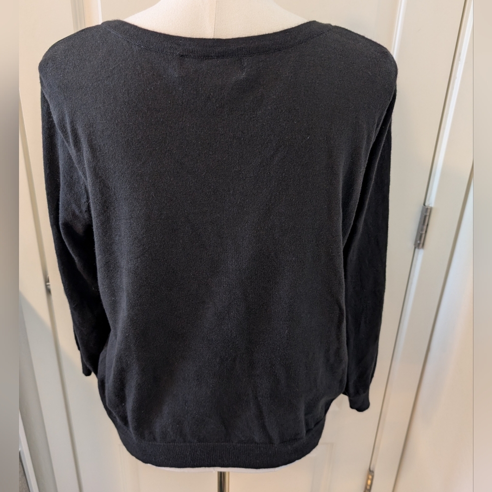 MICHAEL MICHAEL KORS Cardigan Black Tiered with Purple and Gold Buttons Size XL - Picture 4 of 14